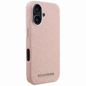 Karl Lagerfeld FW Stamped Karl MagSafe Dėklas iPhone 16 - rožinis