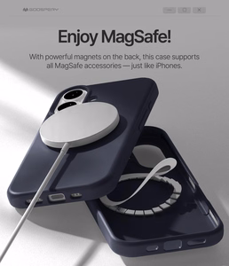 Dėklas Mercury Pure Magsafe Silicon Case Apple iPhone 17 tamsiai mėlynas