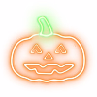 Neon PLEXI LED PUMPKIN WITH STEM oranžinis žalias NNE13 Neolia