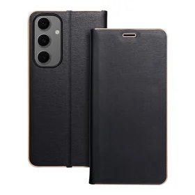 LUNA Book Gold dėklas telefonui SAMSUNG S24 FE juodas