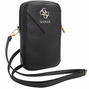 Guess rankinė GUWBZPGSTEGK juoda/juoda Zip Triangle 4G