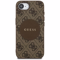 Guess 4G Circle Classic Logo Magnetinis dėklas telefonui iPhone 16e - ruda