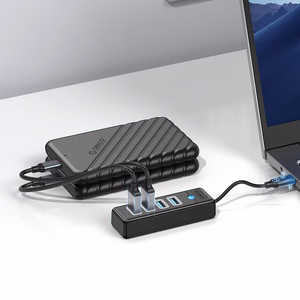 Orico PW4U-C3 USB-C / 4x USB-A 3.0 Hub - juodas