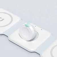 Dudao A11N 15W 3in1 indukcinis įkroviklis - baltas + USB-C / USB-C kabelis