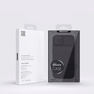 Nillkin CamShield Silky Silikoninis dėklas iPhone 14 Plus dėklas su kameros apsauga violetinis