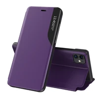 Dėklas telefonui iš ekologiškos odos, elegantiško knygų spintos tipo dėklas su stovu, skirtas iPhone 13 Pro, violetinis