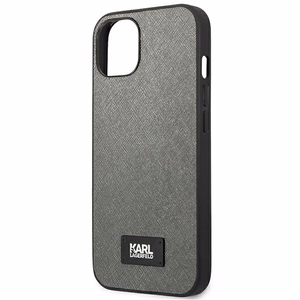 Karl Lagerfeld KLHCP13SSFMP2DG iPhone 13 mini 5,4" жёсткий чехол серебряный/серебряный Saffiano Plaque