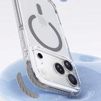 Rock Crystal Clear Magnetinė serijos dėklas telefonui Iphone 17 skaidrus-juodas