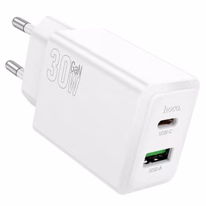 Įkroviklis telefonui Hoco USB A + USB C QC3.0 PD AFC 3A 30W N71 baltas