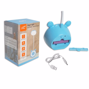LED Teddy bear desk Lempa  3W, 3000/4500/6000K, adjustable, 1200mAh, mėlynas,  LTC