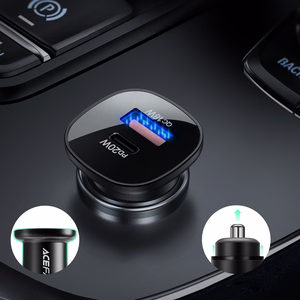 Automobilinis įkroviklis Acefast B1 Mini 38W USB-C+USB-A juodas