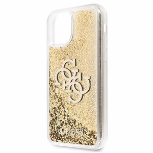 Guess 4G Big Liquid Glitter dėklas telefonui iPhone 11 6.1" / Xr - Auksinis