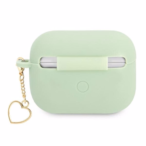 Guess GUAPLSCHSN AirPods Pro dėklas žalias silikoninis žavesio širdies kolekcija