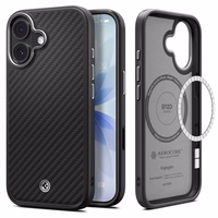 Spigen Enzo Aramid "T" MagSafe dėklas iPhone 17 - juoda ir sidabrinė