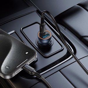 Automobilinis įkroviklis Borofone BZ32A USB-C/USB-A 30W pilkas