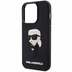 Karl Lagerfeld KLHCP14L3DRKINK iPhone 14 Pro 6.1" Kietasis dėklas (m) - juodas (m) Rubber Ikonik 3D