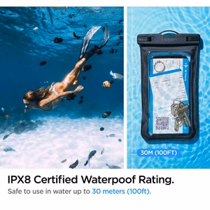 Spigen Aqua Shield A601 vandeniui atsparus dėklas IPX8 – juodas, 2 vnt.