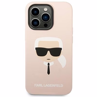 Karl Lagerfeld KLHCP14XSLKHLP iPhone 14 Pro Max 6.7 "kietasis dėklas rožinis / rožinis silikoninis Karl`s Head