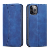 Magnetinis Fancy dėklas telefonui iPhone 12 Pro Max su kišene, kortelių laikiklis, stovas, mėlynas