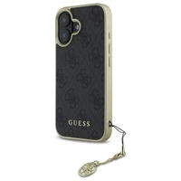 Guess 4G Charms Kolekcijos dėklas iPhone 16 Plus - juodas
