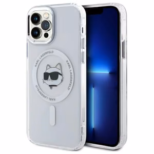Чехол Karl Lagerfeld IML Metal Choupette Head MagSafe для iPhone 12 - белый