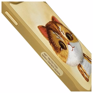 Nimmy Didelės Akys Augintinis 2.0 Katinas dėklas telefonui iPhone 15 Pro - žalias