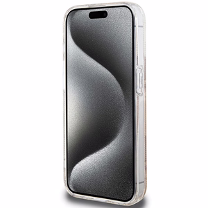 Guess IML GCube MagSafe dėklas telefonui iPhone 15 Pro Max - rudas