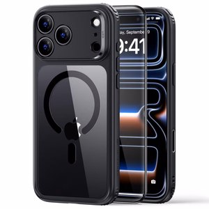ESR Classic Hybrid MagSafe dėklas, skirtas iPhone 18 Pro / 17 Pro – skaidrus juodas