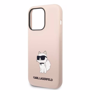 Karl Lagerfeld Silicone Choupette dėklas telefonui iPhone 14 Pro Max - rožinis