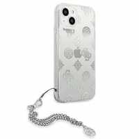 Guess GUHCP13SKPESI iPhone 13 mini 5.4" sidabrinis kietasis dėklas Peony Chain kolekcija