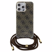 Guess Crossbody Cord 4G Print dėklas telefonui iPhone 15 Pro Max - rudas