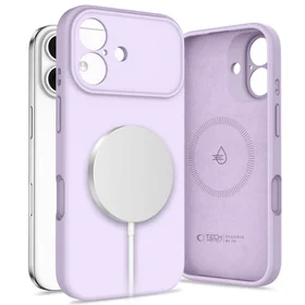 Tech-Protect Silicone magnetinis dėklas telefonui iPhone 17 - violetinis