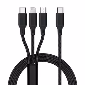 Kabelis 3in1 Type C į Lightning / Type C / Micro USB 2,4A C171 1,2 m juodas
