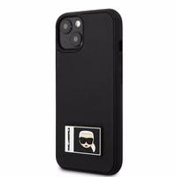 Dėklas telefonui Karl Lagerfeld KLHCP13S3DKPK iPhone 13 mini 5,4\" juodas / juodas kietasis dėklas Ikonik Patch