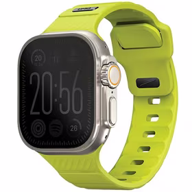 UNIQ dirželis Stride Apple Watch Series 1/2/3/4/5/6/7/8/9/SE/SE2/Ultra/Ultra 2 42/44/45/49mm FKM guminis žalsvai geltonas