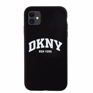 DKNY Liquid Silicone White Printed Logo MagSafe Чехол для iPhone 11/Xr - чёрный