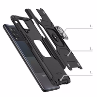 Wozinsky Ring Armor dėklas su stovu tvirtas apsauginis dangtelis Samsung Galaxy A42 5G mėlynas