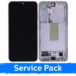 LCD дисплей совместимый с Samsung S911 S23 с рамкой / Lavender (светло-розовый) / (Service Pack)