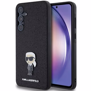 Karl Lagerfeld Fiksuotas Blizgus Ikonik Logotipas Metal Pin dėklas Samsung Galaxy A55 - juodas
