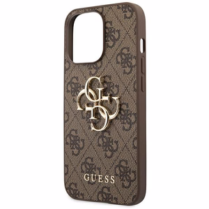 Guess 4G Big Metal Logo dėklas telefonui iPhone 14 Pro - rudas