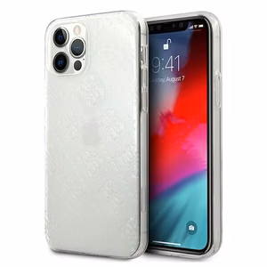 Guess GUHCP12L3D4GTR iPhone 12 Pro Max 6.7" skaidrus kietas dėklas 4G 3D rašto kolekcija