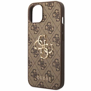 Guess 4G Big Metal Logo dėklas telefonui iPhone 14 - rudas