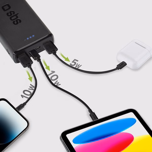 Išorinė baterija Puro Fast 20000 mAh 2x USB-A + 1x USB-C - juoda
