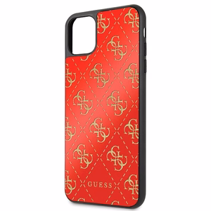 Guess GUHCN654GGPRE iPhone 11 Pro Max красный/красный жёсткий чехол 4G Double Layer Glitter