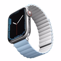 Uniq Revix dirželis for Apple Watch 1/2/3/4/5/6/7/8/SE/SE2/Ultra 42/44/45/49mm - baltas and mėlynas