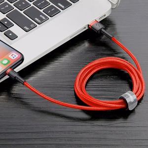Baseus Cafule USB Lightning kabelis 2.4A 1m (juodas + raudonas)