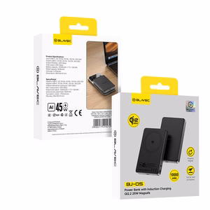 Blavec Power Bank 10000mAh BJ-05 Ultra Fast 16mm - Type C - Qi2.2 25W + PD 45W магнитная индукция Magsafe 2 in 1 (PBBJ05-QI22MC10B) черный алюминий (поврежденная упаковка)