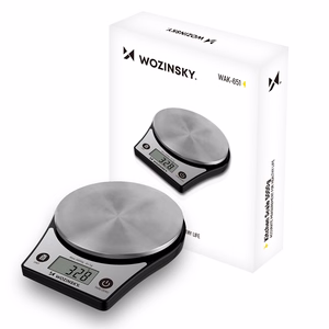 Wozinsky WAK-651 virtuvinės svarstyklės su LCD ekranu, iki 5 kg – juodos