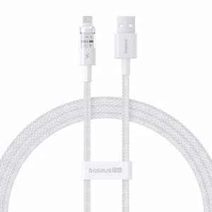 Baseus Gem USB-A į Lightning 2.4A greito įkrovimo laidas 1 m, baltas