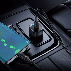 "Borofone" automobilinis įkroviklis BZ34A Cloud - C tipo - PD 20W su C tipo įkrovikliu į C tipo įkroviklį, baltos spalvos